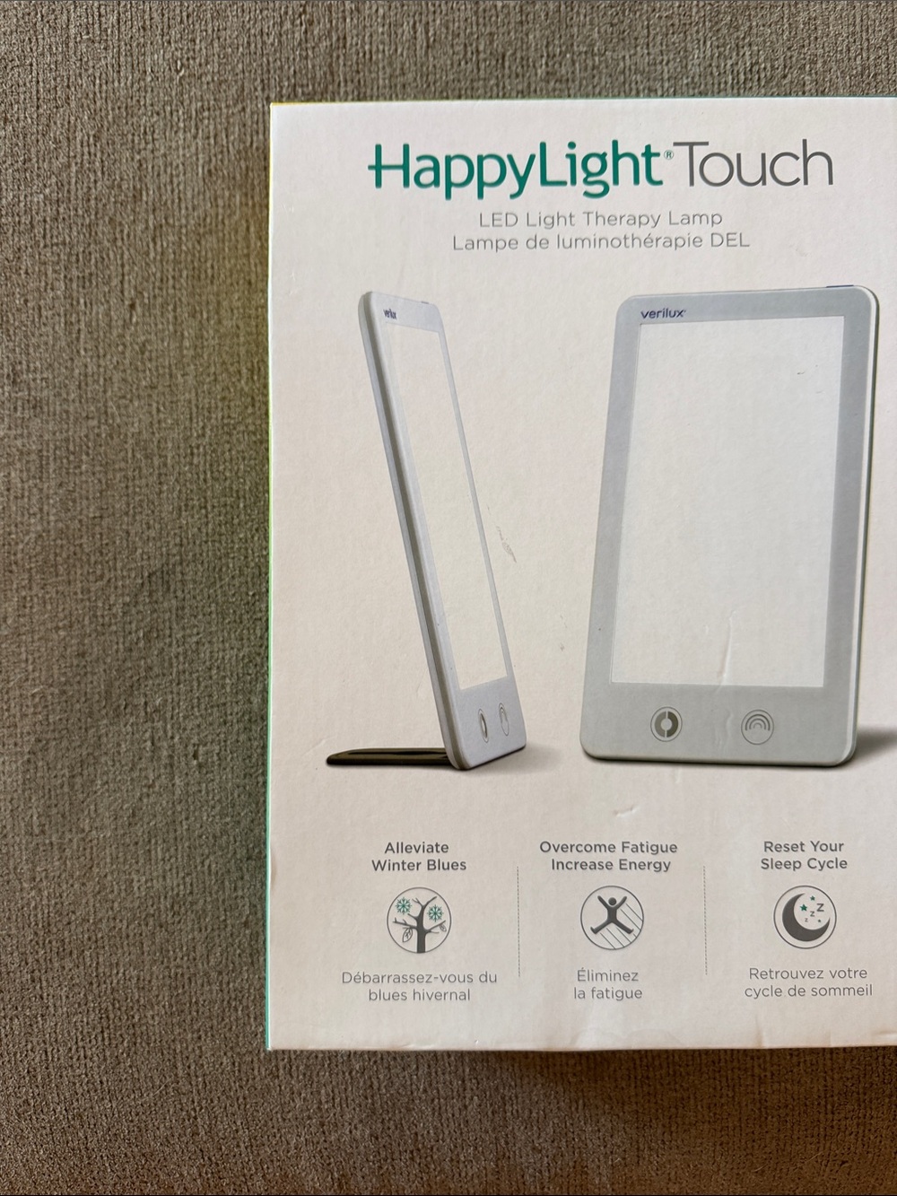HappyLight Touch LED Light Therapy Lamp - White. Brand new in box never used!